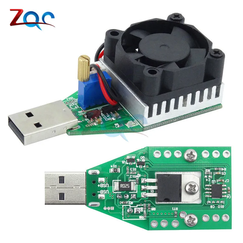 

15W DC 3V-21V Electronic Test Load resistor USB Interface Battery Discharge Capacity Tester with Fan Adjustable Current Module