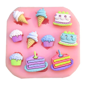 

Free Shipping Double Mini Cake Icecream Cooking Tools Fondant Diy Baking Chocolate Sugar Silicone Craft Mold Tray Candy Mold