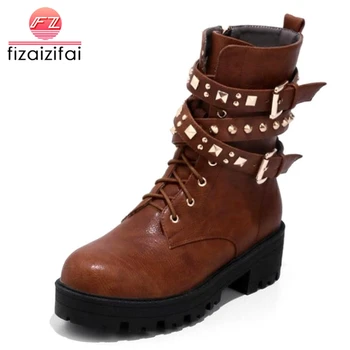 

Coolcept Size 33-48 Women High Heel Boots Zipper Platform Mid Calf Boot Thick Fur Warm Botas Winter Shoes For Women Footwears