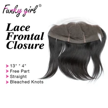 8A Brazilian Lace Frontal Closure 13×4 Straight Ear To Ear Lace Frontal Closure With Baby Hair 100% Human Hair Full Lace Frontal