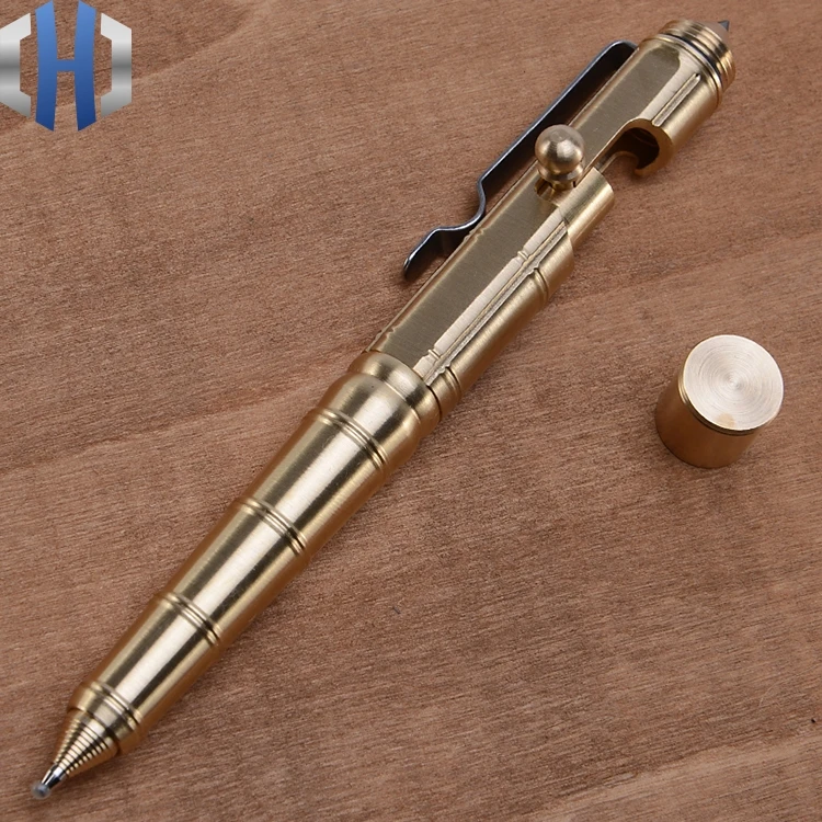 Brass Pen Manual Machine Gun Creative Retro Pure Copper Bamboo Section Pen Office Stationery High-end Gift Pen