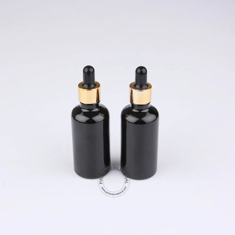 Excellent Makeup Tools 50ml/50cc Black Essential Oil Bottle Empty Glass Dropper Container For Cosmetics Vials 5pcs/lot | Красота и