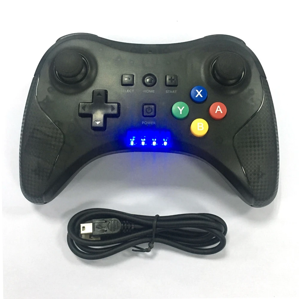10pcs For W I I U Controller Wireless Gamepad Game Joystick Pro Controller Transparent Black Gamepads Aliexpress