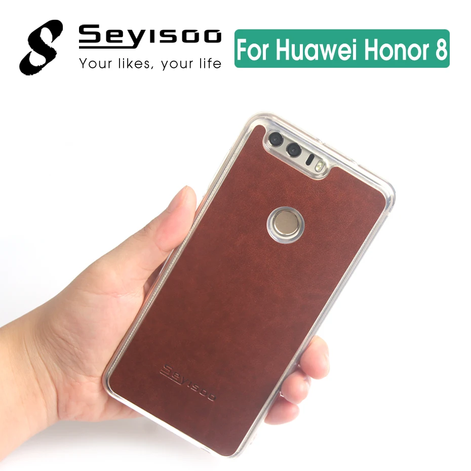 

100% Original Seyisoo Flexible Ultrathin TPU+PU Bumper 2mm Camera Protection Clear Back Cover Case for Huawei Honor 8 Honor8