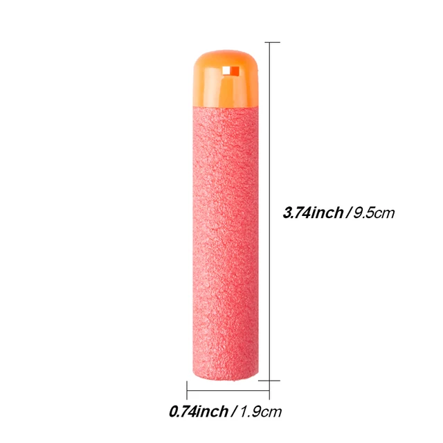 120Pcs Mega for Nerf 9.5cm Red Sniper Rifle Darts Bullets Mega Foam Refill Darts Big Hole Head Bullets for N-Strike Mega Series 6