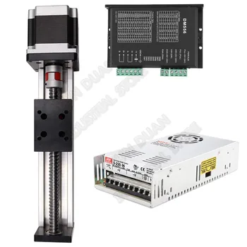 

400MM Stroke XYZ Slide Table Guide Rail Linear BallScrew Platform NEMA23 57MM Stepper Motor DM556 Driver 250W Power Supply Kits