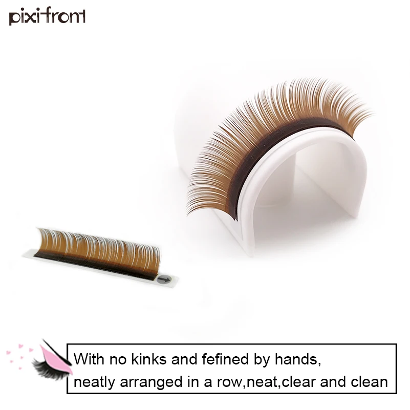 Harga 1 Lot Cokelat Bulu Mata, 16 Rows Tiruan Cerpelai Individu Idep Ekstensi J B C D Keriting Lashes Alami Lembut Bulu Mata Palsu ekstensi