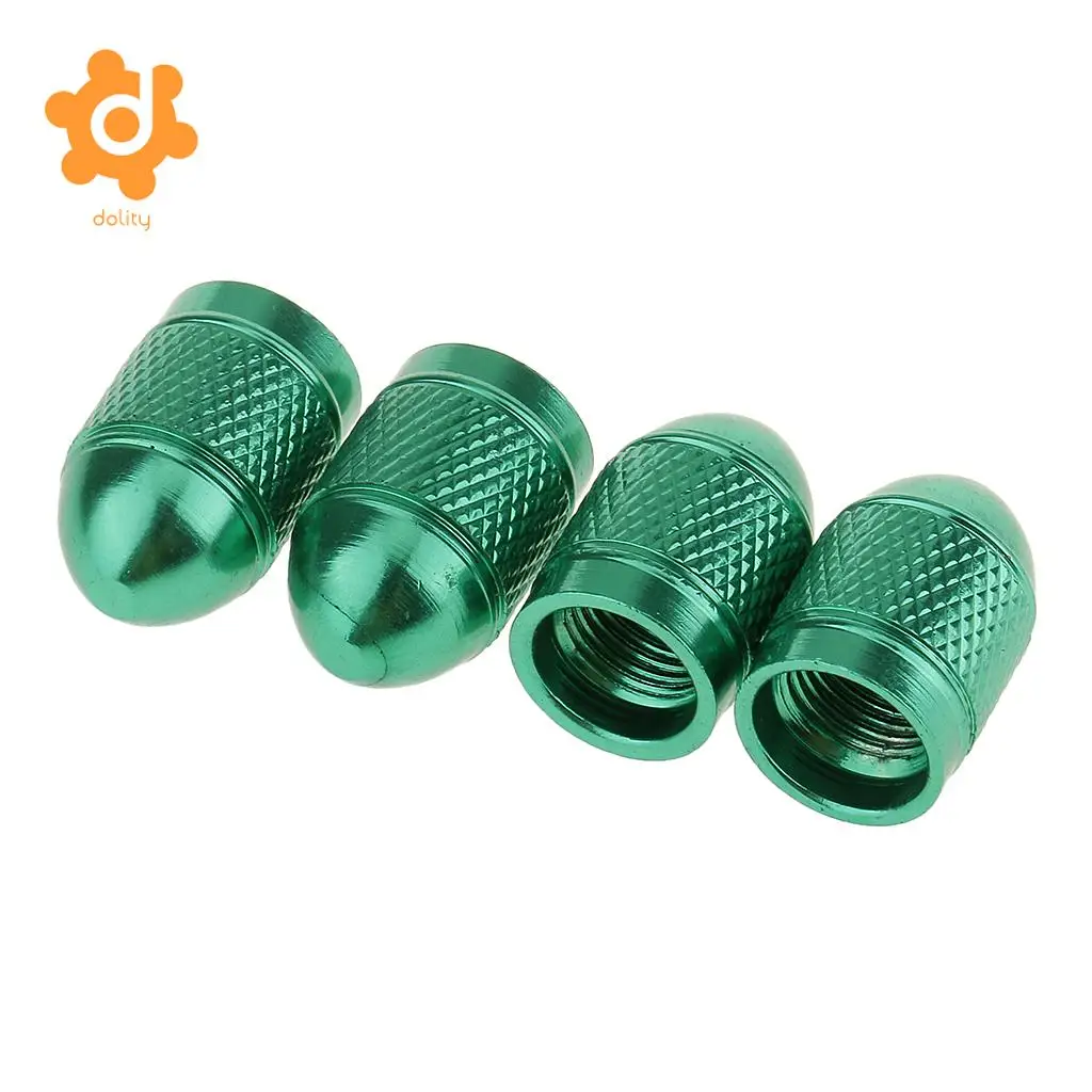 dolity 8 Pieces Red Green Aluminum Bullet Tire Valve Stem Air Port Cover Cap