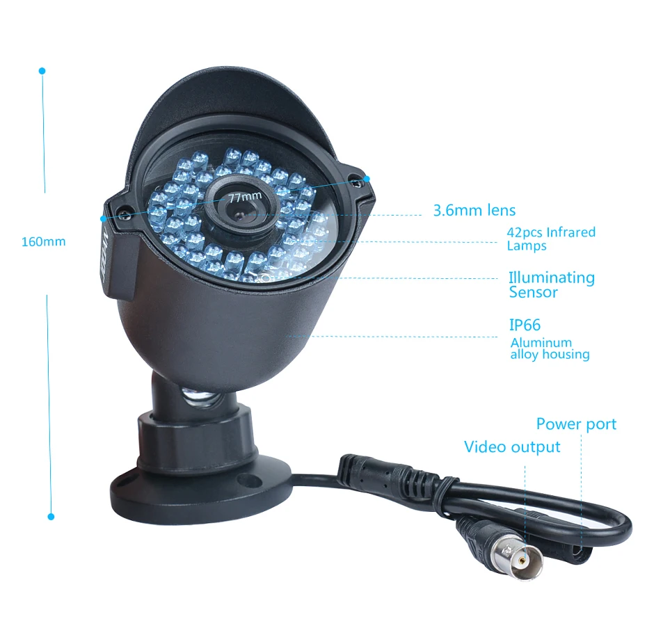 JOOAN 4-канальный видеонаблюдения система супер камера 1mp 1200TVL видеонаблюдения 4 канала 1080p полном 720p АХД видеонаблюдения DVR камеры системы Открытый homesecurity