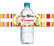 48x Personalized Water Bottle Labels Baby Shower Birthday Favors Gifts Tags Personalised Candy Stickers Customized Family Name