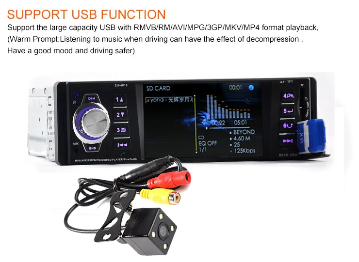 Новое поступление автомобильный MP5 плеер с дистанционным управлением HD TFT экран 12 В 3,6 дюймов автомобильный стерео SD/USB/AUX в Поддержка камеры заднего вида