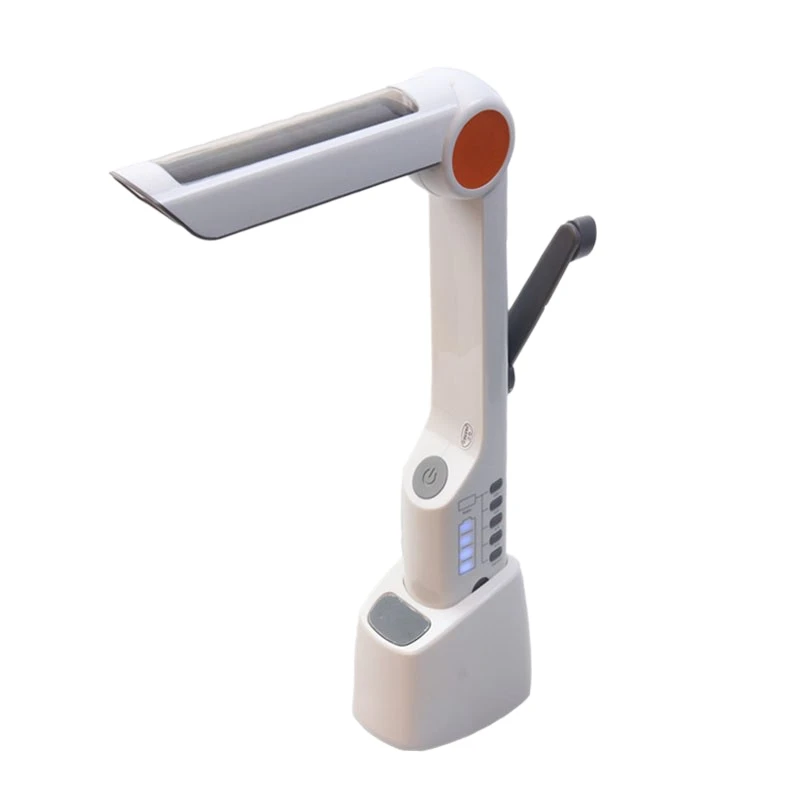 

Led Table Lamp Portable Solar Usb Charging Eye Protection Desk Light Hand Cranking Fm Radio Warning Lights Flashlight