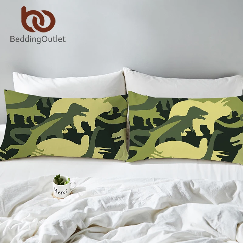 BeddingOutlet динозавр войска Подушка Чехол животное Камуфляжный принт Наволочка для