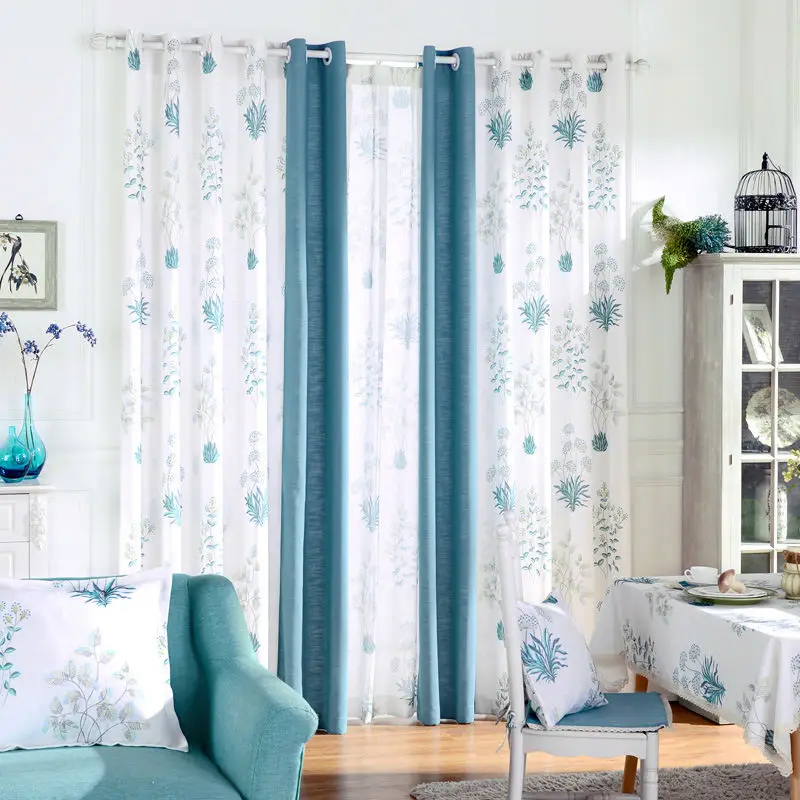 Compra azul y blanco cortinas online al por mayor de china ...