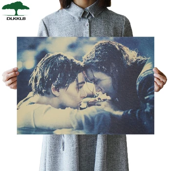 

DLKKLB Vintage Titanic B Poster kraft Paper Classic Movie Poster Bar Cafe Theme Home Decoration Painting 51x36cm Wall Stickers