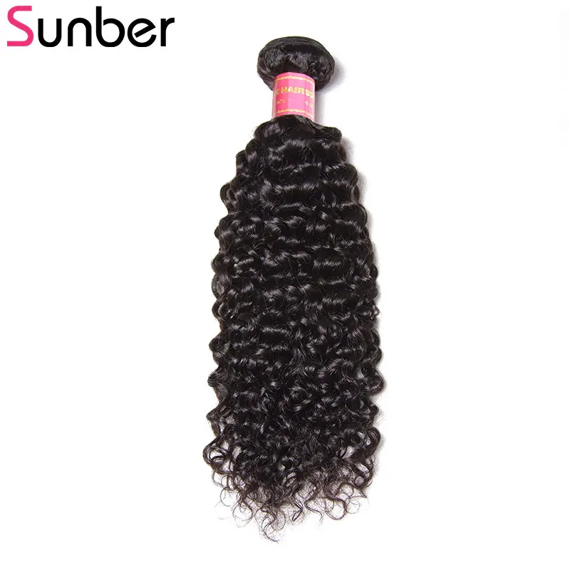 Sunber Hair 1 пучок бразильских вьющихся волос Плетение 8 26 дюймов натуральный черный