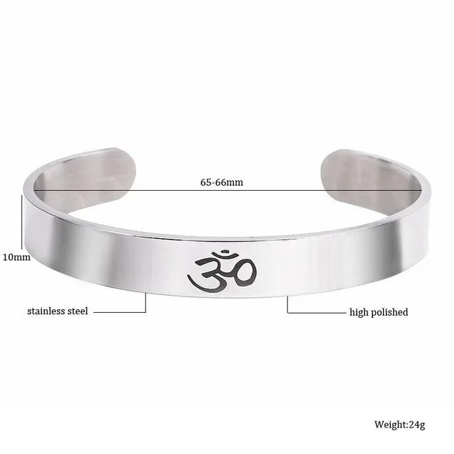 Sterling Silver Aum Bracelet Genuine Leather - Om Ohm Hindu Buddhism Jewelry  | eBay