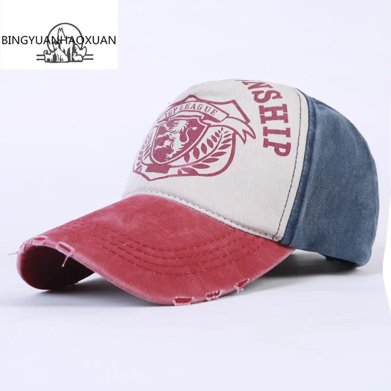 

New 2016 Fashion Spring Summer Vintage Denim Unisex Letters Snap back Baseball Caps Sun Hat Peaked For Men Women