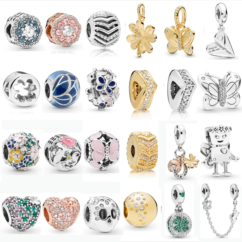 

New Arrival 925 Sterling Silver Multi Style Garden Butterflies Flower Charms Fit Pandora silver 925 Original Bracelets Jewelry