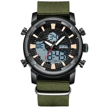 Men Sport Watch Nylon Strap Dual Time Digital LED Military Army Watches Waterproof Casual Quartz Outdoor Clock BIDEN цена Men Sport Watch Nylon Strap Dual Time Digital LED Military Army Watches Waterproof Casual Quartz Outdoor Clock BIDEN цены онлайн