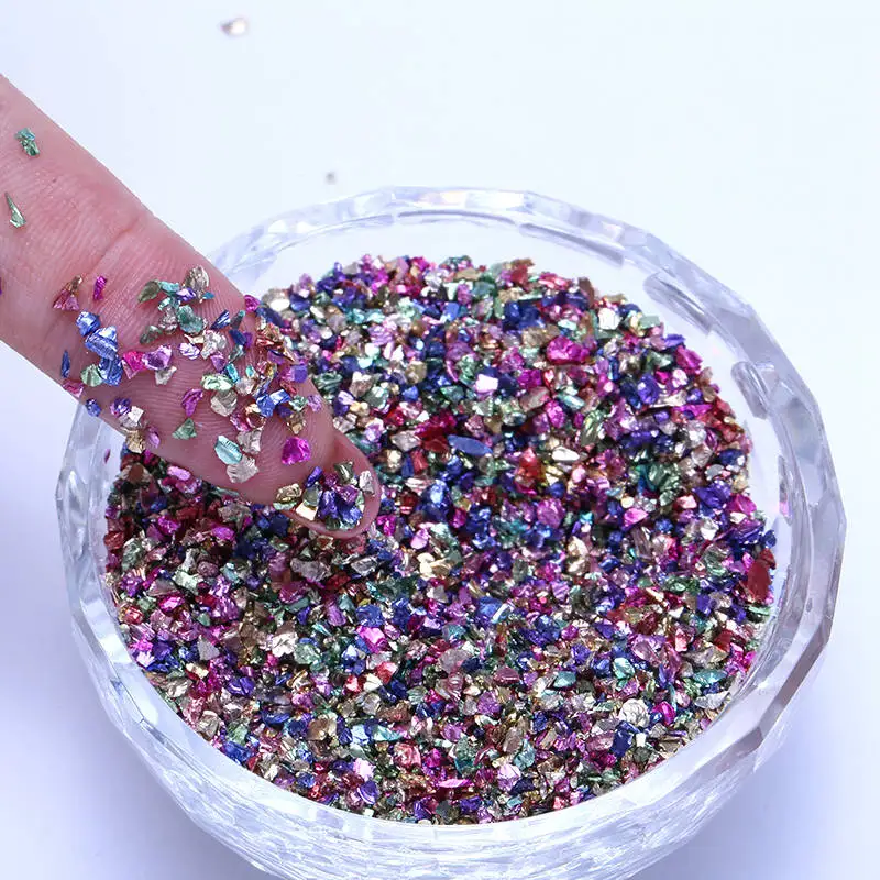 1 коробка сломанные драгоценные камни для ногтей смешанные стеклянные стразы 3D драгоценные камни для ногтей художественные Стразы 15 цветов 2 г/кор - Цвет: Mix