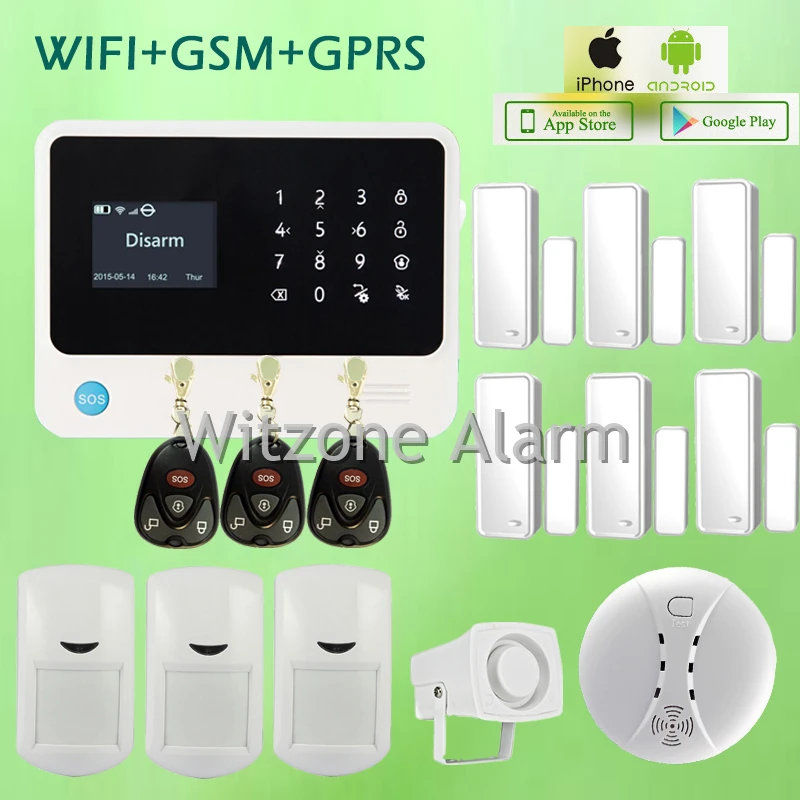 G90b Беспроводной Wi Fi gsm дома Охранной Сигнализации Системы Сенсорный экран ЖК