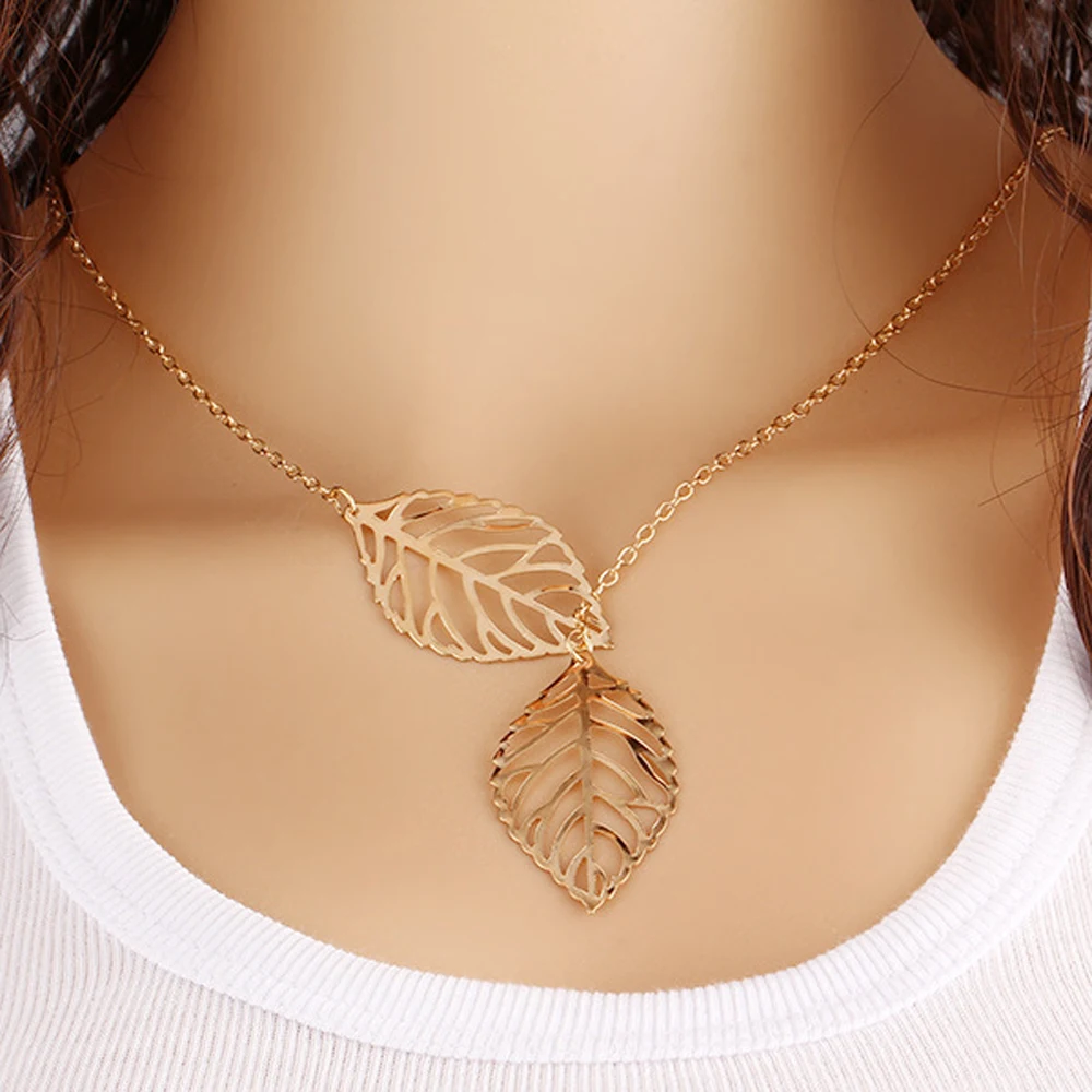 Claire Jin Women Pendant Necklace Alloy Leaf Style Hollow Out Design Fashion Jewelry | Украшения и аксессуары