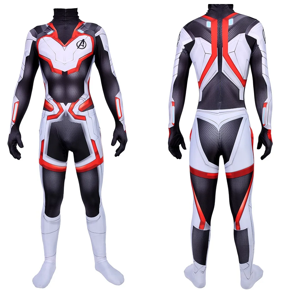 Adults and Kids Avengers Endgame 4 Quantum Realm Cosplay Costume Superhero Captain America Captain Marvel Zentai Bodysuit Suit