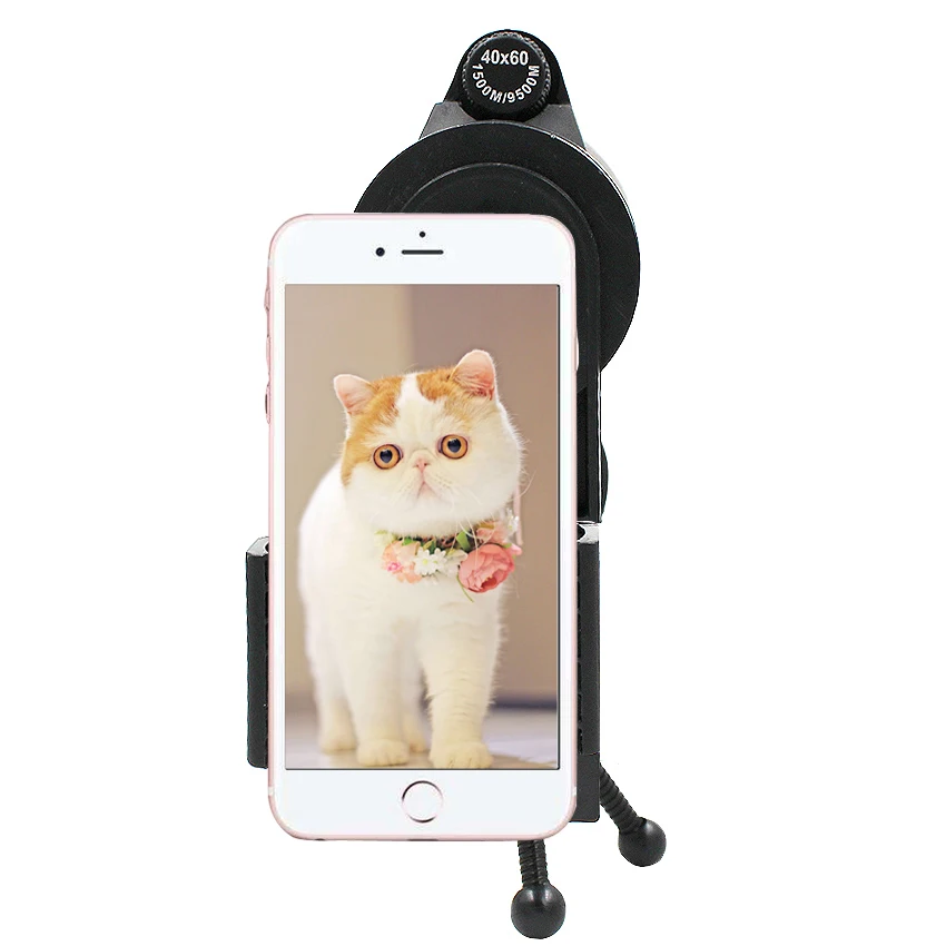 العالمي عدسة مجهر 40x60 التكبير حامل محول مع الحامل ثلاثي الأرجل المحمول الهاتف Lente العدسات ل iphone ل huawei الهاتف الذكي