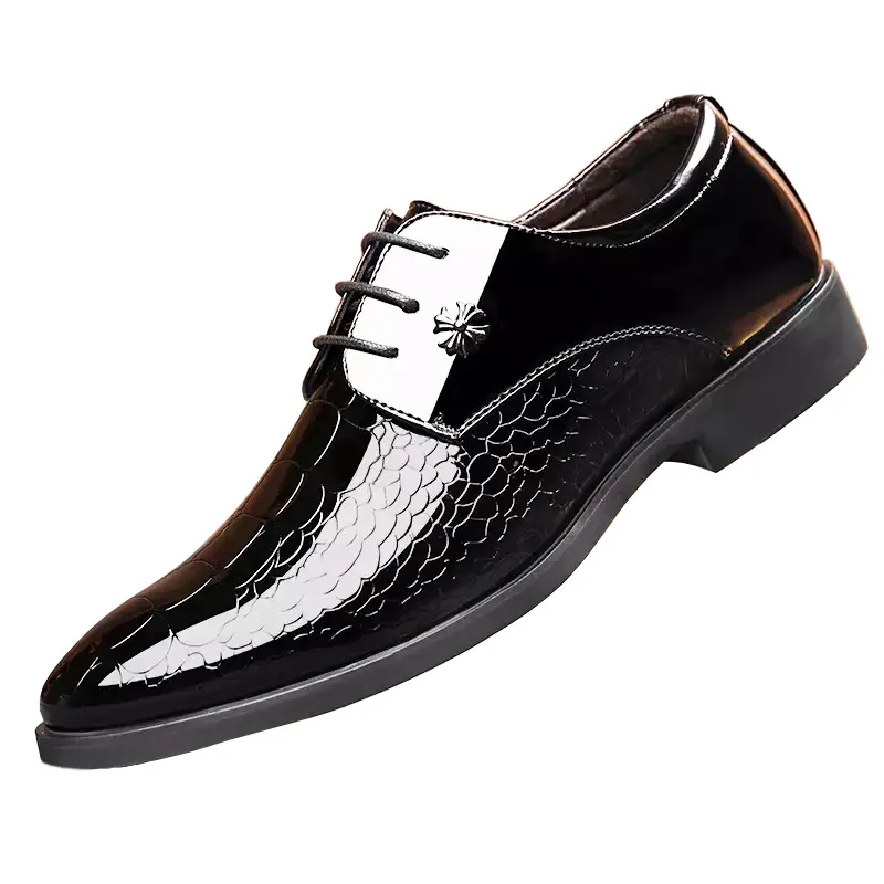 

2019 new business casual shoes bright leather dress men shoes fashion pointed big size shoes mens dress shoes sdc78