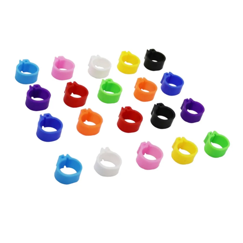 

10 Colors Clip ring Parrot foot ring 10mm Race Pigeons Training tools Identification Color Ring Bird feeding supplies 200 Pcs