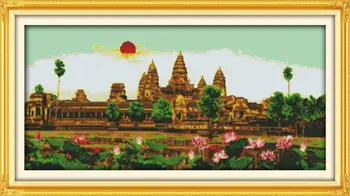

Angkor Wat Printed on Canvas DMC Counted Chinese Cross Stitch Kits printed Cross-stitch set Embroidery Needlework