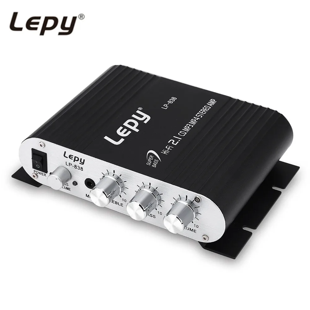 Lepy LP-838 3 канала Hi-Fi автомобильный канал все-Алюминиевый Мини Автомобильный