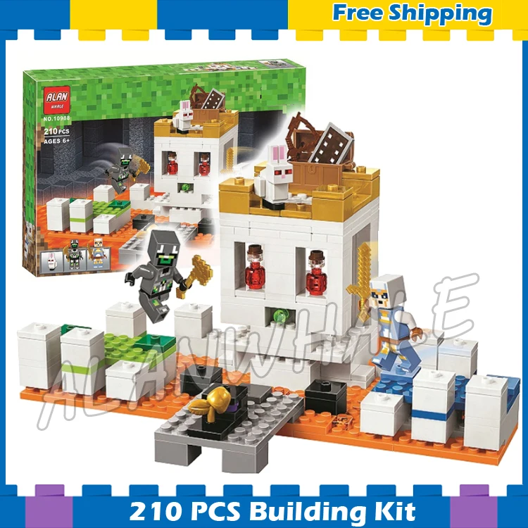 

210pcs My World The Skull Arena Battle Golden Apple 10988 Model Building Blocks Kid Toys Bricks Compatible with Lego Minecrafted