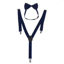 11 Цвета унисекс Регулируемый y-обратно подтяжки галстук-бабочку комплект Clip-на брекеты упругой Свадебные