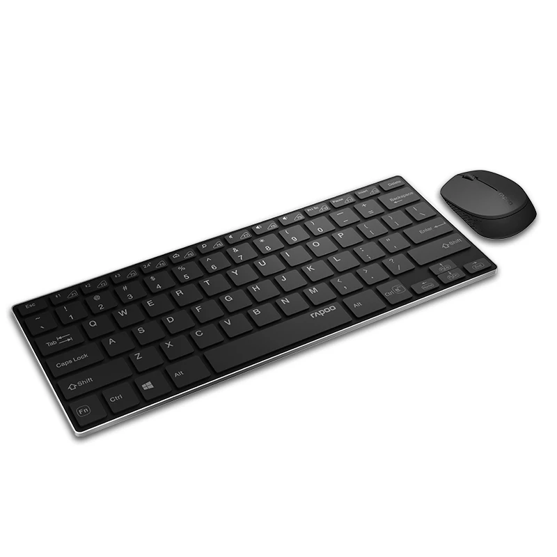 Rapoo Multi-mode Wireless Keyboard Switch Between Bluetooth& 2.4G Connect 3 Devices Silent Keypad Optical Mouse Set for Tablet