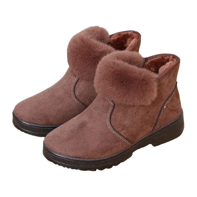 

Women Winter Boots New Style Warm Flats Faux suede Fashion zip Snow Boots Fur Inside Winter Shoes Woman big size 41 9h51