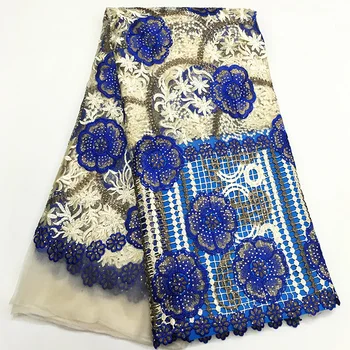 

Beautiful huge flowers pattern with full stones lace fabric,FAW10 Free shipping wonderful Dress material Cord Lace Fabric