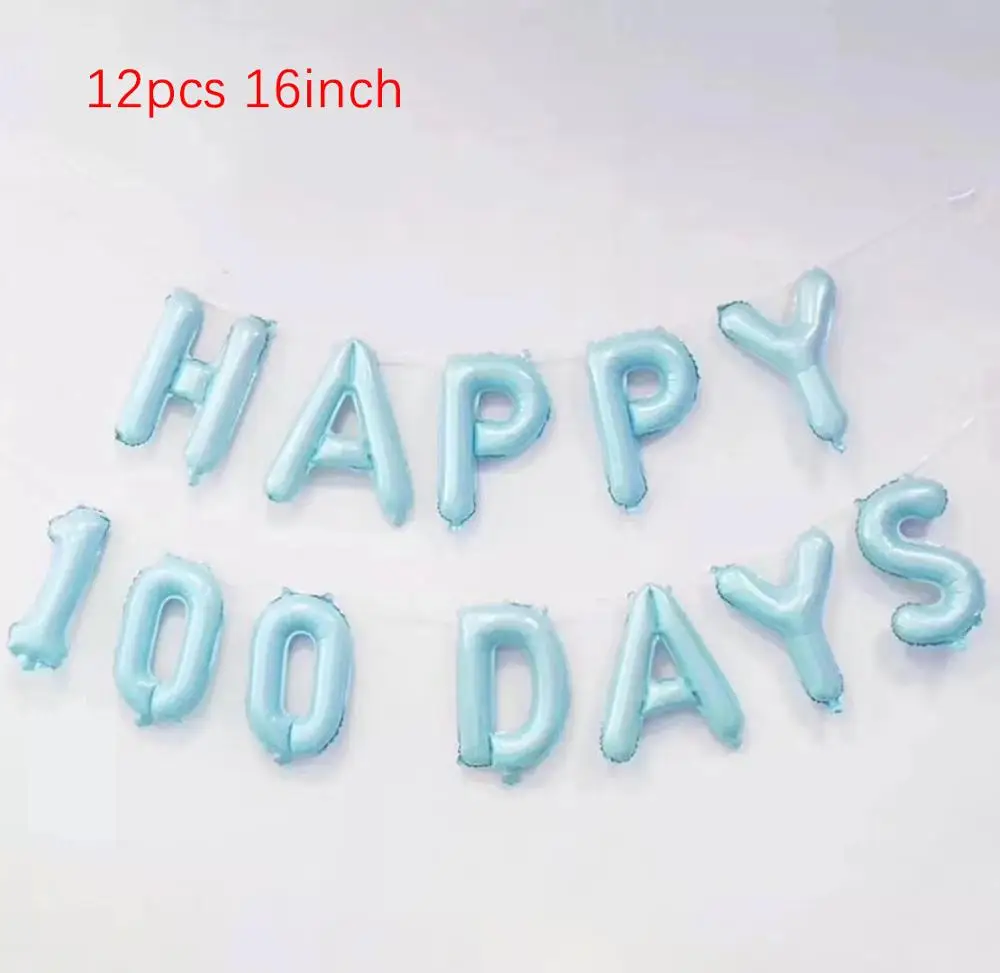 Счастливые 100 дней девочка или мальчик фольгированные шары детский душ украшения металлические жемчужные латексные шары Корона День Рождения Декор поставки - Цвет: 2