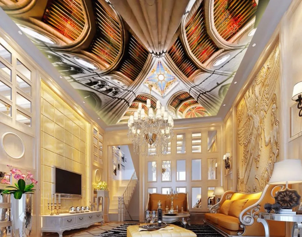 

Creative Ceiling Stereoscopic Modern Wallpaper European style Wallpaper For Bedroom 3D Ceiling Murals Wallpaper