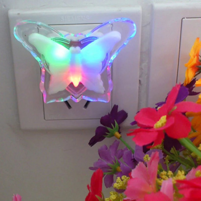 1pc Novelty Light Butterfly Shape LED Night Light Common Plug Mini Plug