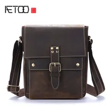 AETOO первый слой кожи сумка диагональная упаковка Песочная кожа мужская кожаная сумка