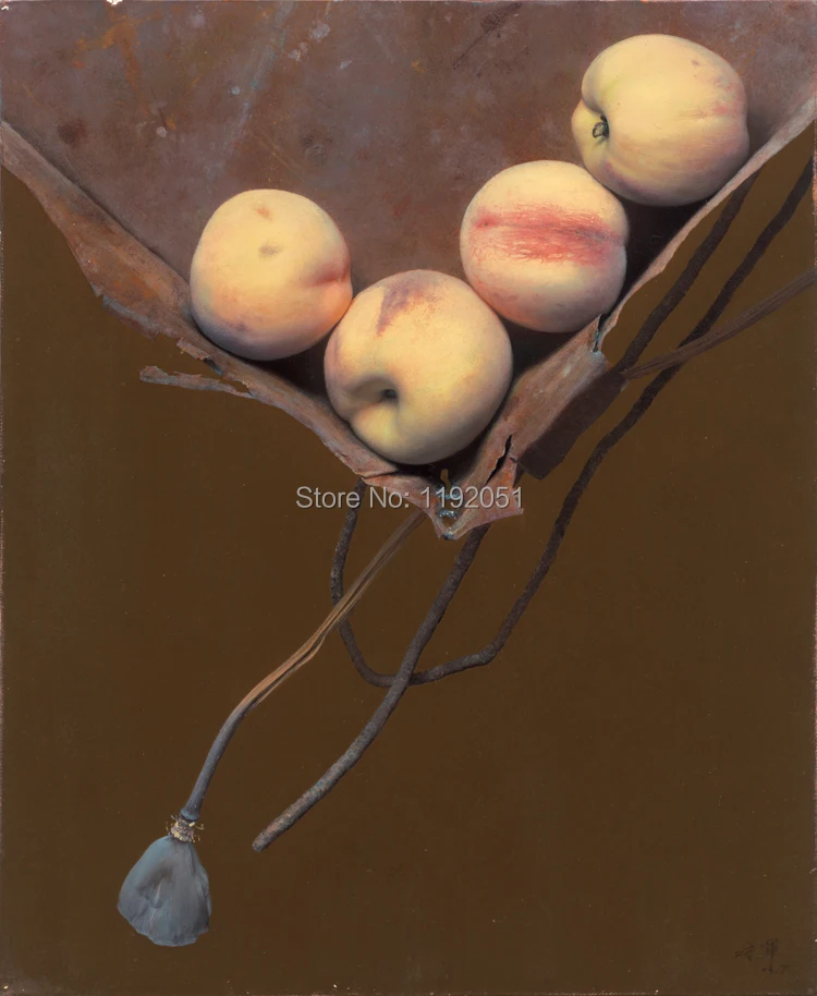 

hyperrealism still life painting contemporary Chinese art masterpiece reproduction museum quality printing peaches