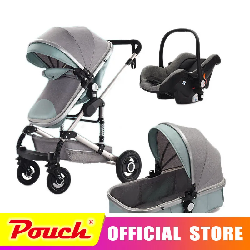 Bluechildhood high landscape stroller 3 and 1 portable stroller two-way four-wheel shock absorber foldable highend baby stroller Bluechildhood high landscape stroller 3 and 1 portable stroller two-way four-wheel shock absorber foldable highend baby stroller
