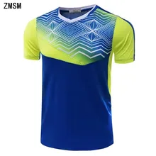 Спортивная рубашка ZMSM мужские теннисные майки высокого качества дышащие быстросохнущие футболки с v-образным вырезом для бадминтона и настольного тенниса NM5053a