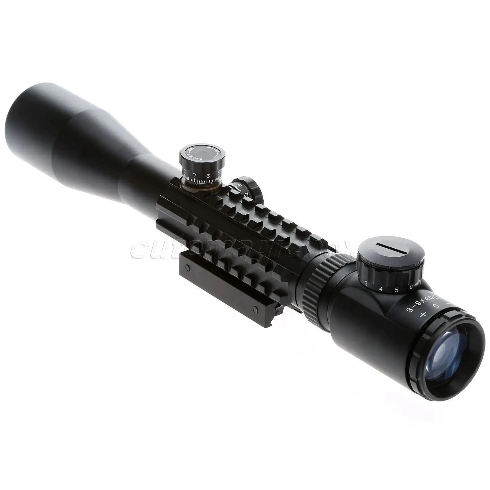 Hunting 3-9X40 Optics Illuminated Tactical Rifle Scope&Holographic Dot Sight Riflescope with Red Laser Outdoor Reticle 20mm Rail