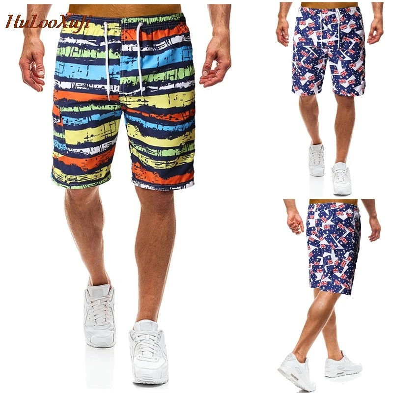 HuLooXuJi мужские быстросохнущие шорты пляжные шорты с принтом для серфинга летние резинка на талии шорты для бега Размер США: M-2XL