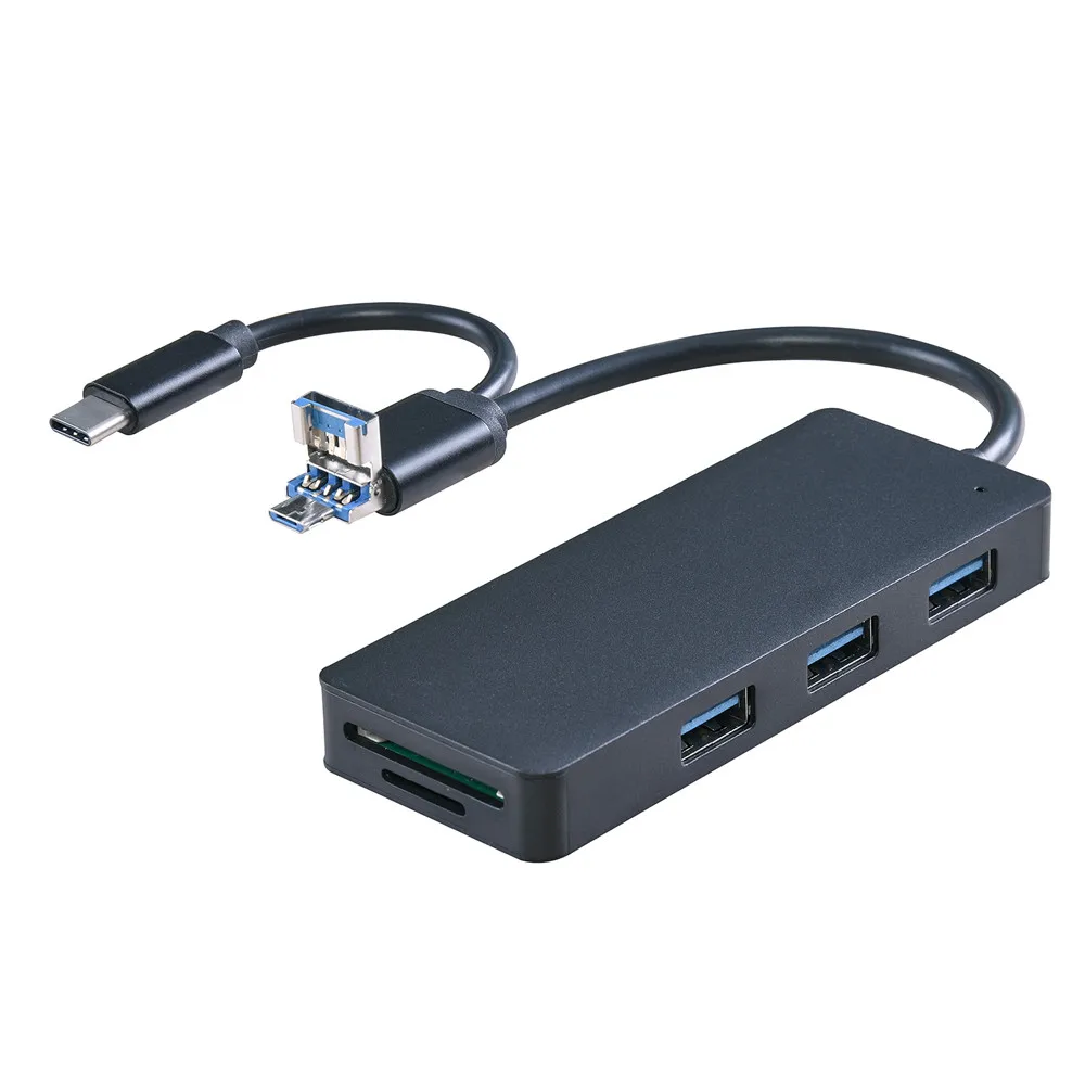 USB 3,1 Тип-C/Micro USB/USB 3,0 до 3 х USB концентратор USB и SD/устройство для считывания с tf-карт комбо MS/SD/M2/чтение карт TF компактный размер для переноски