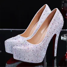 Full Rhinestone Sexy Women High Heels Party Wedding Dress Shoes Women Platform Pumps Zapatos Mujer Valentine