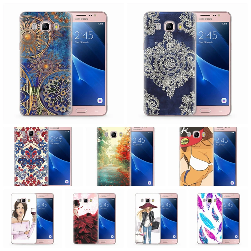 Мягкий чехол для Funda Samsung Galaxy J7 2016 J710 J710F чехлы телефонов с узором TPU мраморный